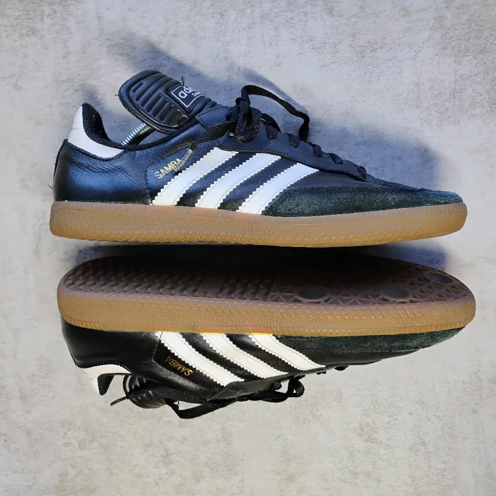 Adidas Samba OG Sneaker Black White Gum Bottom Mens 8.5 Suede Leather Classic‎